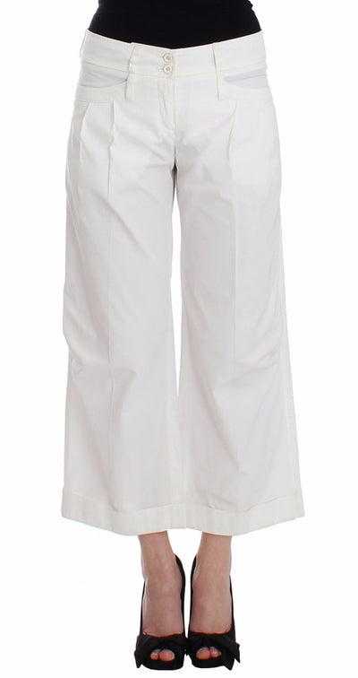 White Capri Pants Cropped Palazzo Casual