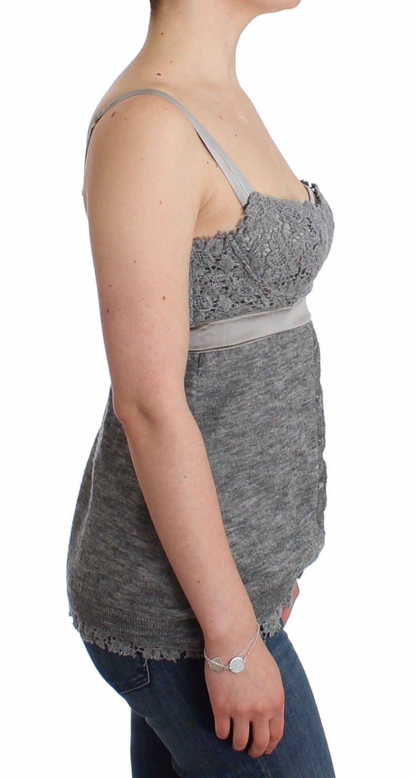 Lingerie Gray Bustier Top Camisole Cami Lace
