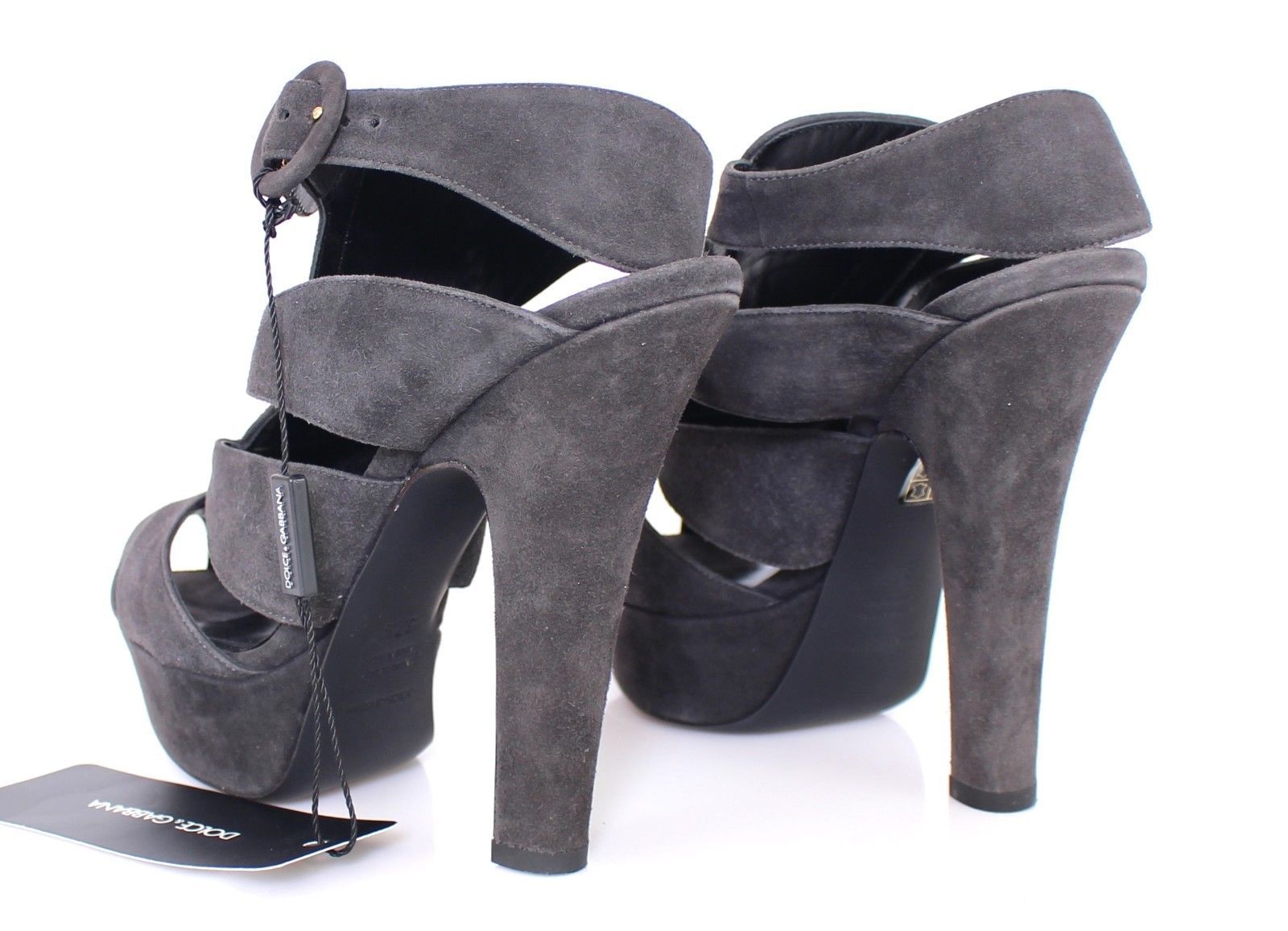 Gray Suede Platform Pumps Sandals Shoe Heels