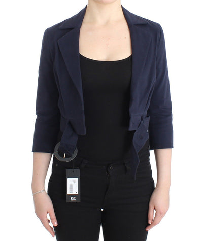 Blue Short Cropped Jacket Shrug Blazer