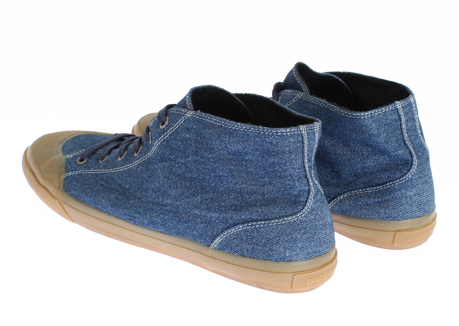 Blue Denim Ankle Sneakers Laceup Shoes