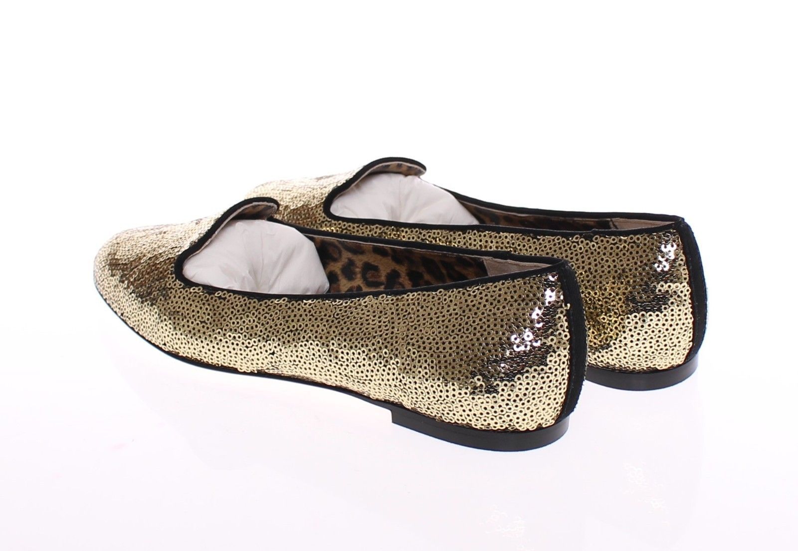 Gold Sequined Ballerinas Ballet Flats Shoes