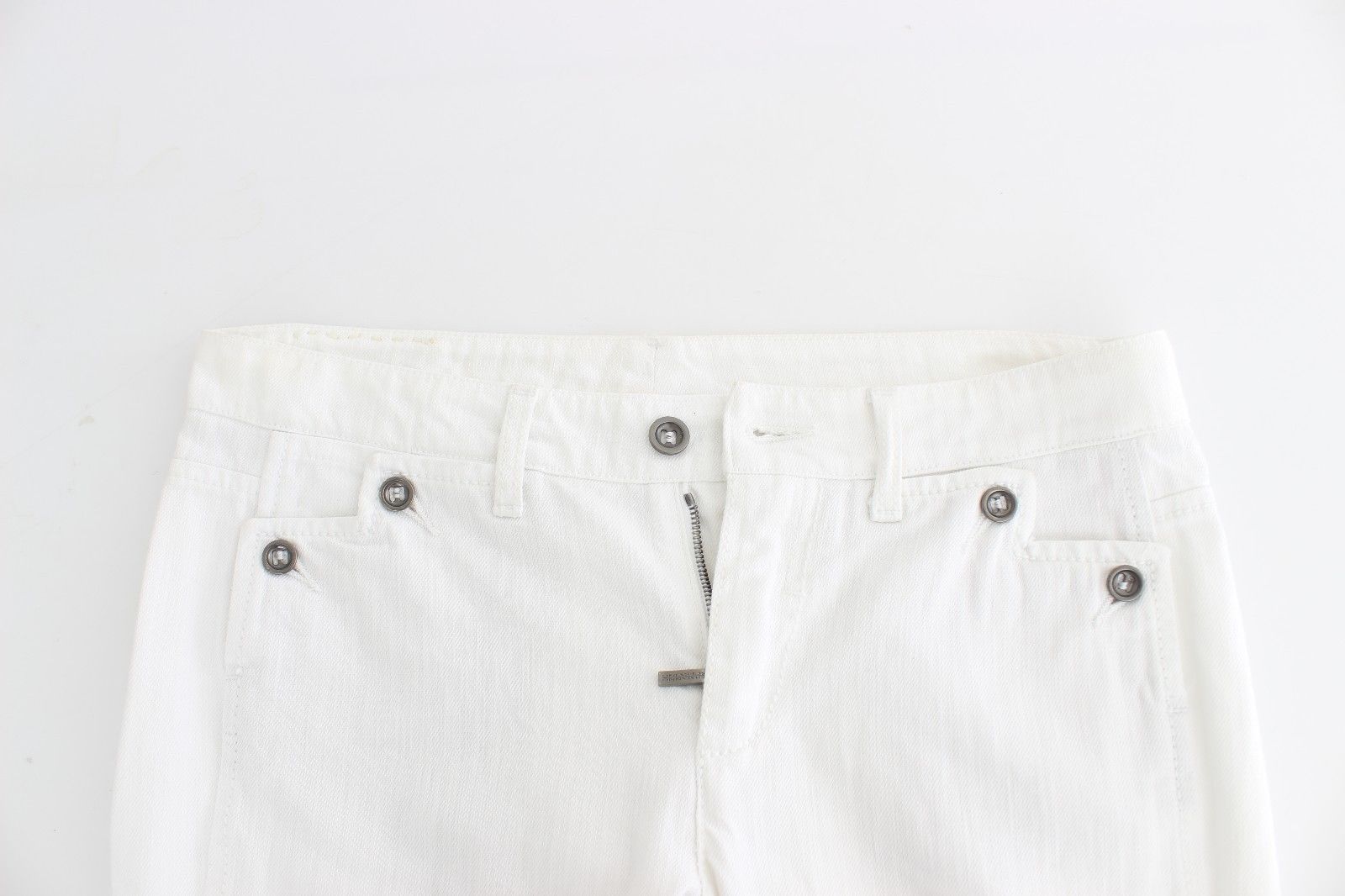 White Cropped Jeans Denim Pants Branded Capri