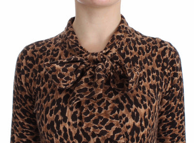 Leopard Print Cashmere Sweater Pullover
