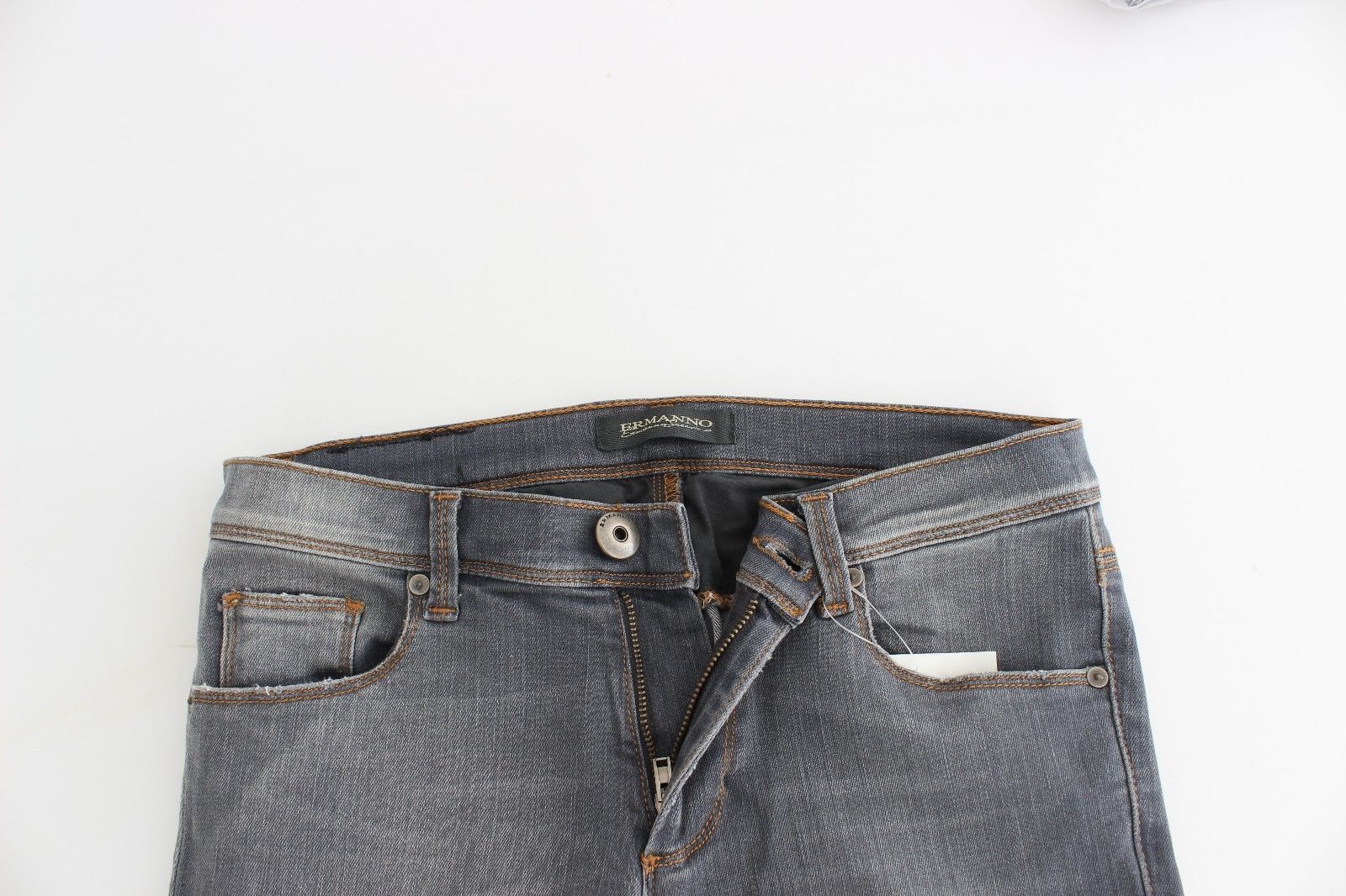 Gray Slim Jeans Denim Pants Skinny Leg Stretch