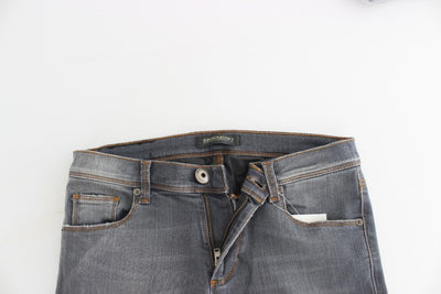Gray Slim Jeans Denim Pants Skinny Leg Stretch