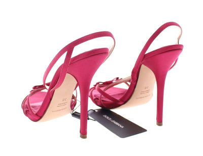 Pink Silk Blend Sandals High Heel Shoes