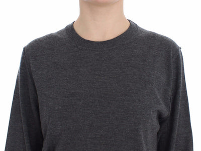 Gray Cashmere Silk Crewneck Sweater