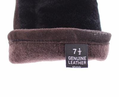 Brown Kangaroo Lambskin Fur Suede Wrist Gloves