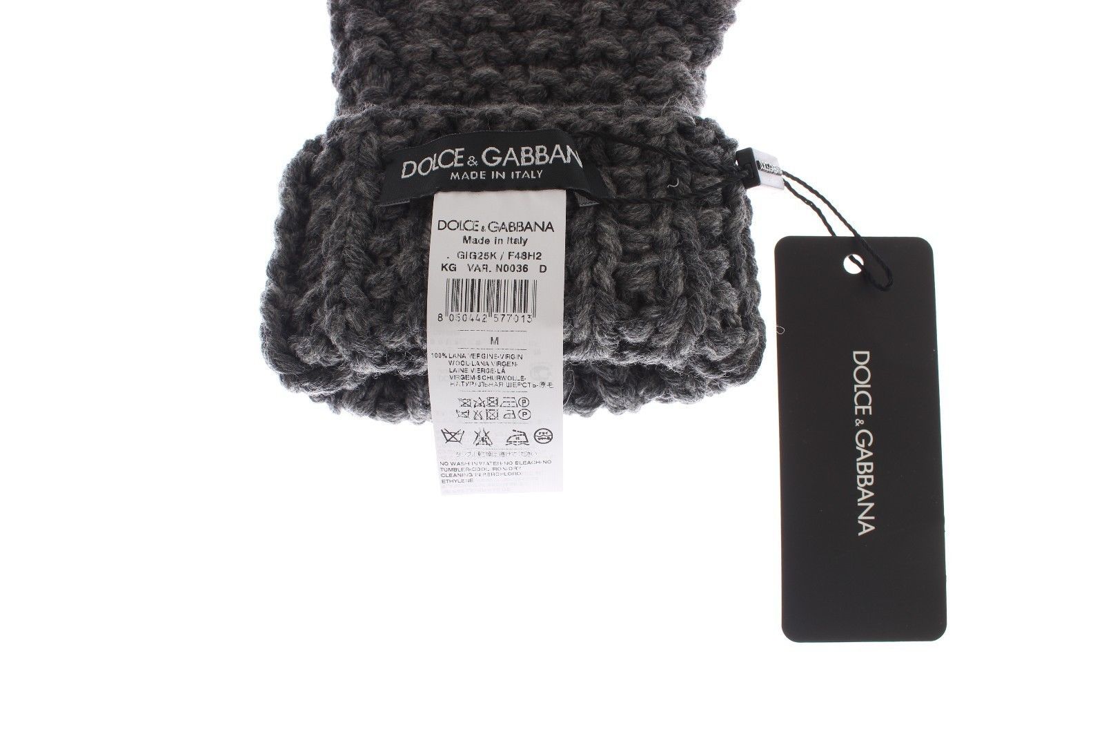 Gray Knitted Wool Fingerless Mens Gloves