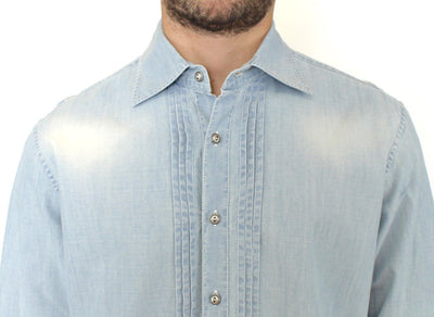 Blue Denim Jeans Cotton Casual Shirt Top