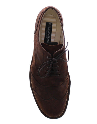 Brown Leather Laceup Wingtip Shoes