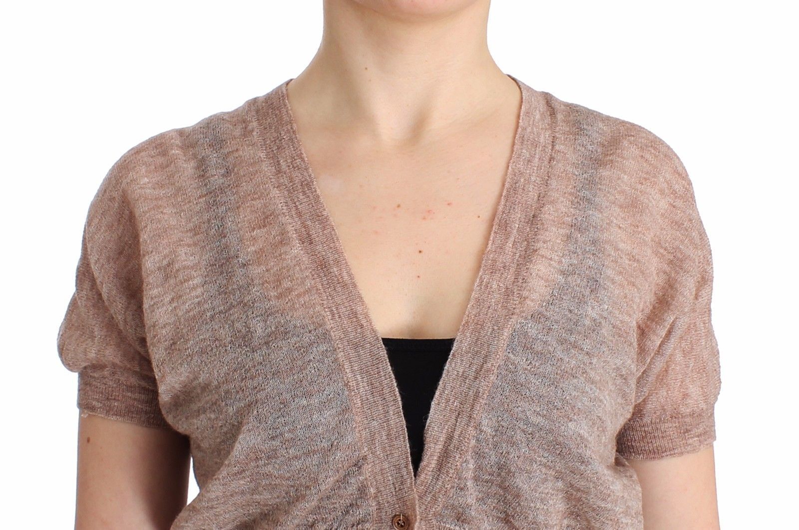 Lingerie Knit Brown Wool Sweater Cardigan