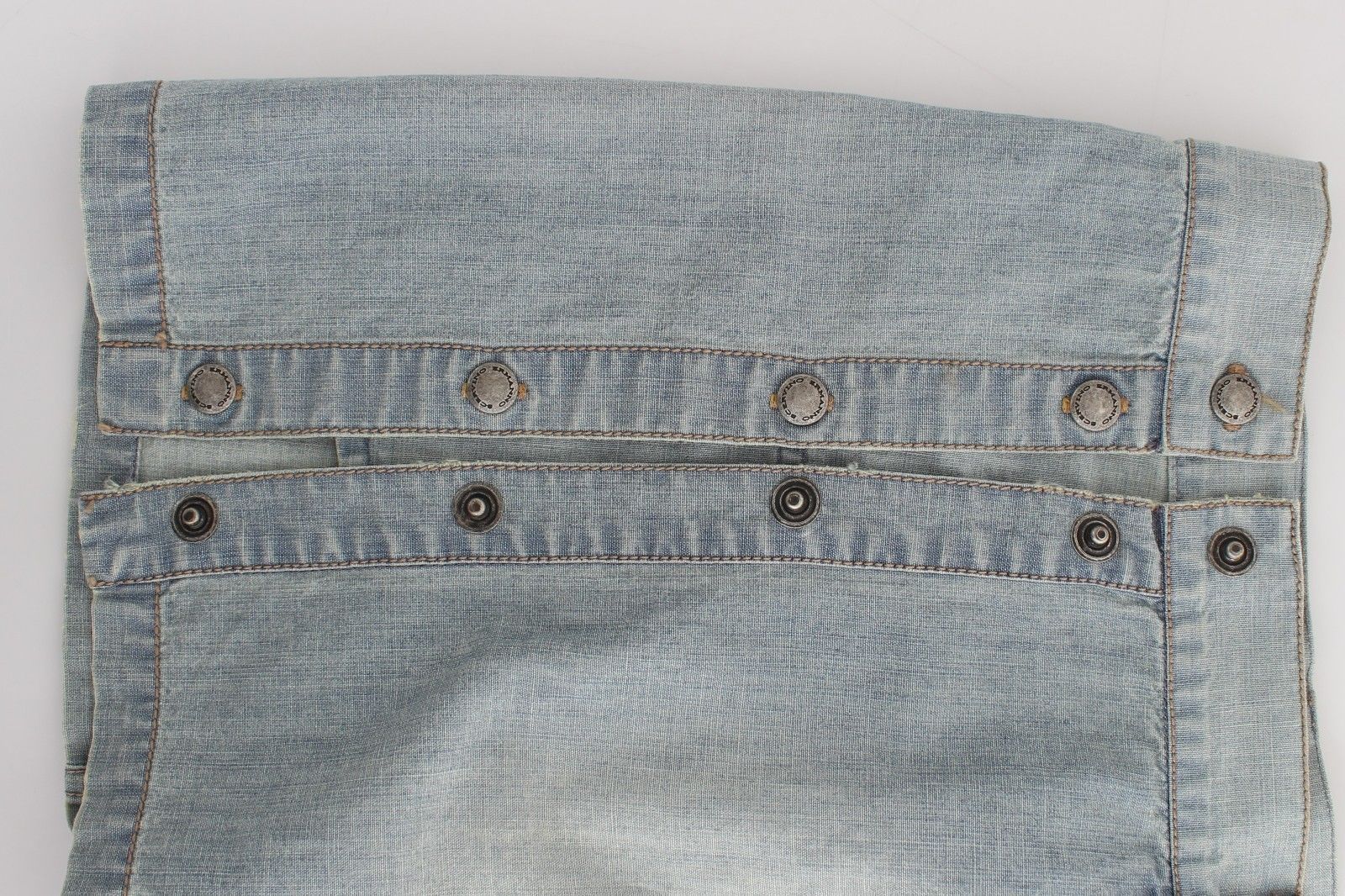 Beachwear Blue Denim Mini Skirt A-Line