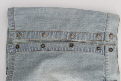 Beachwear Blue Denim Mini Skirt A-Line