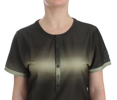 Beachwear Green Cotton T-shirt Blouse Top