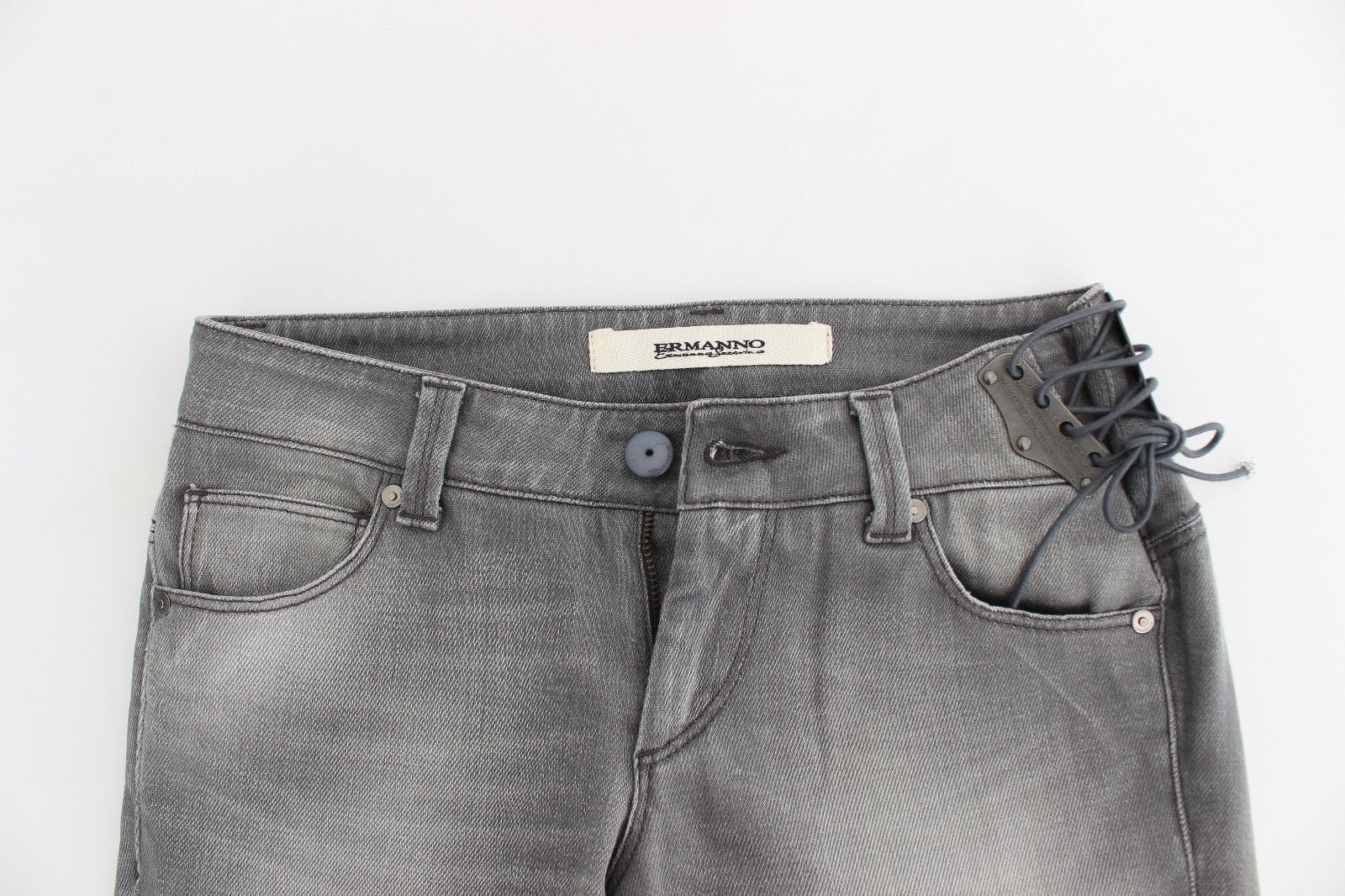 Gray Slim Jeans Denim Pants Skinny Stretch