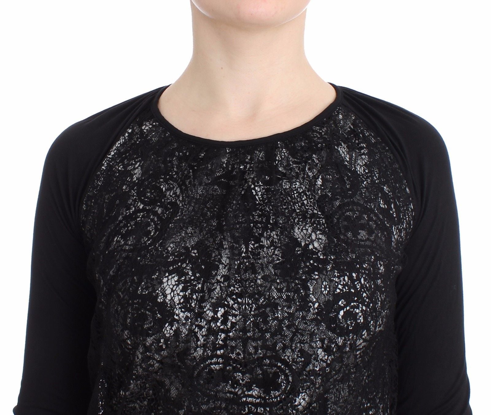 Black Modal Longsleeved Top Jumper Blouse