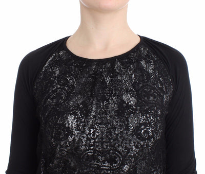 Black Modal Longsleeved Top Jumper Blouse