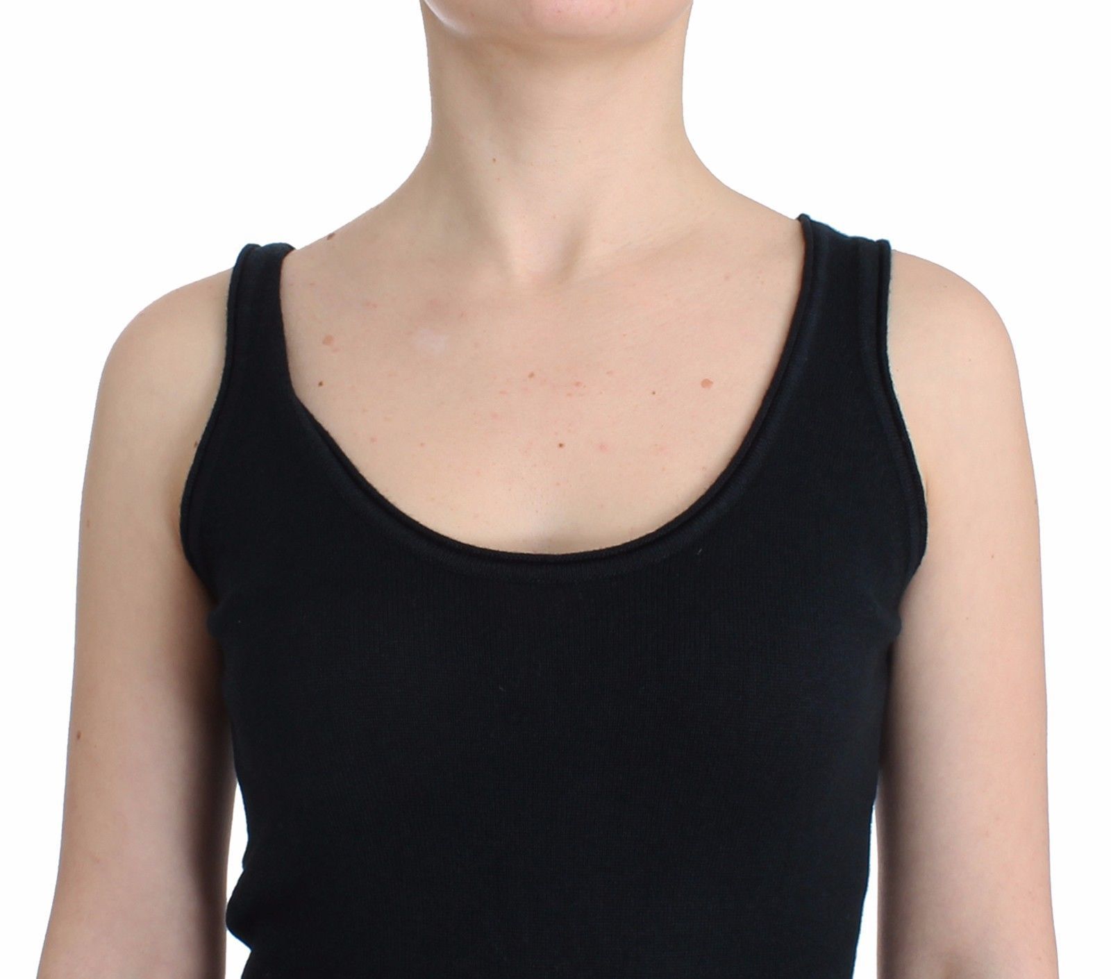 Black Knit Top Knitted Sweater 100% Cashmere