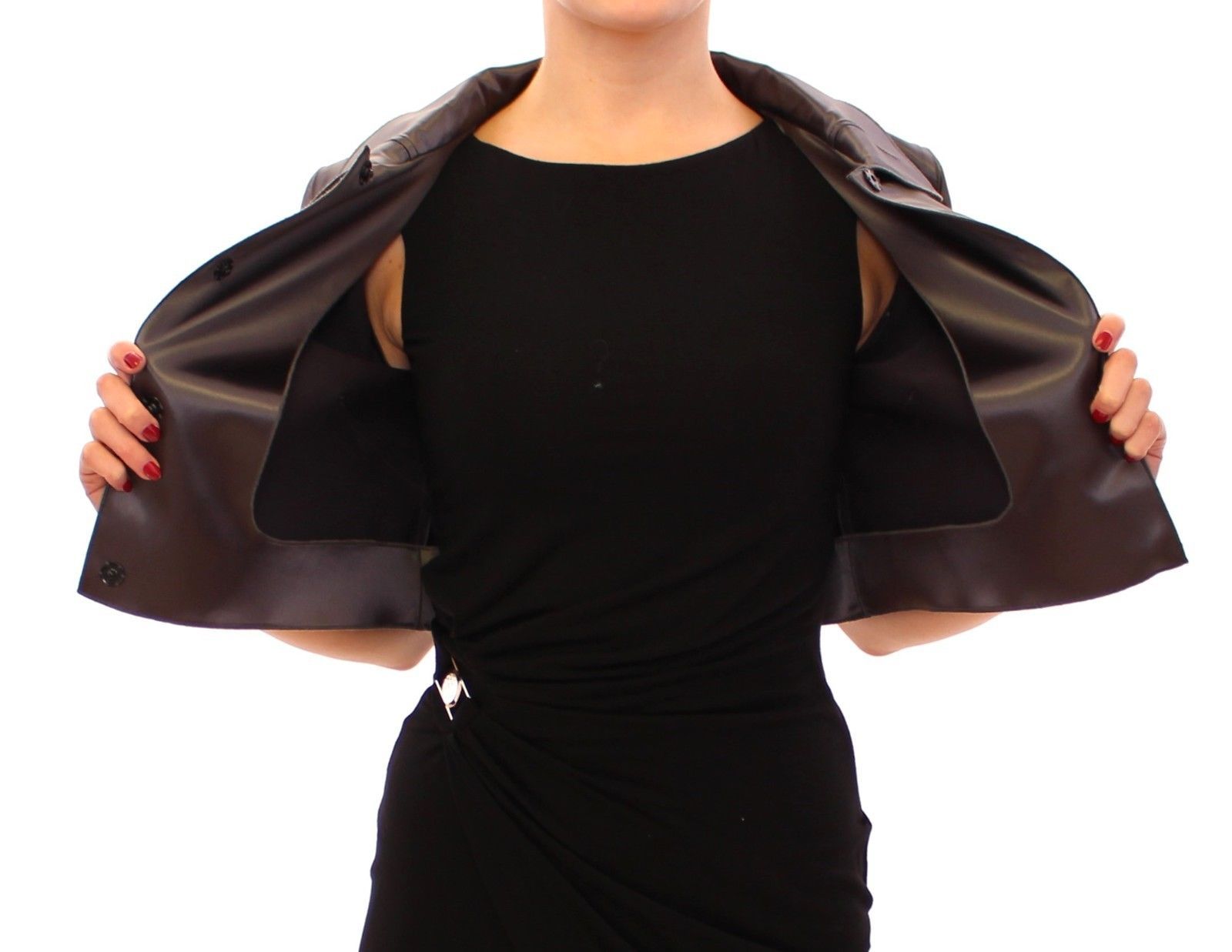 Shiny Gray Stretch Bolero Shrug Jacket