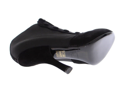 Black Leather Suede Ankle Boots Shoes