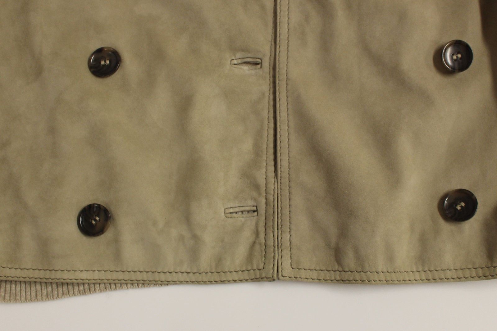 Beige Suede Jacket Short Trench Coat