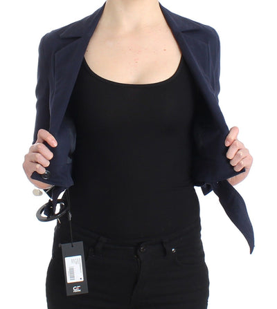 Blue Short Cropped Jacket Shrug Blazer