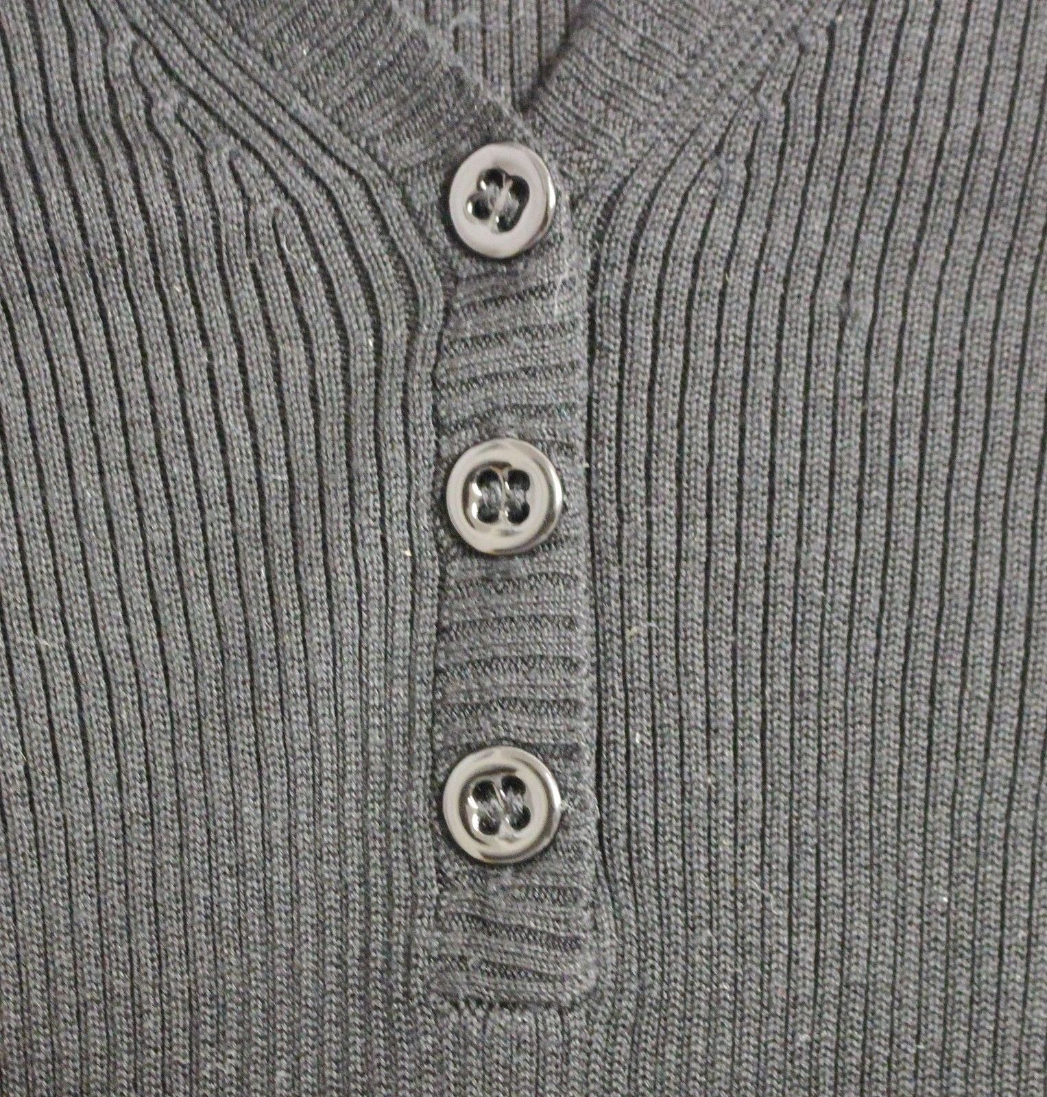 Black Ribbed V-neck Button Silk Sweater Pullover