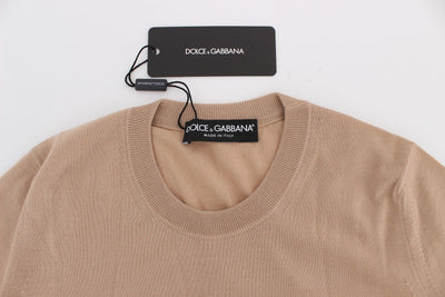 Beige Wool Black Lace Sweater Pullover