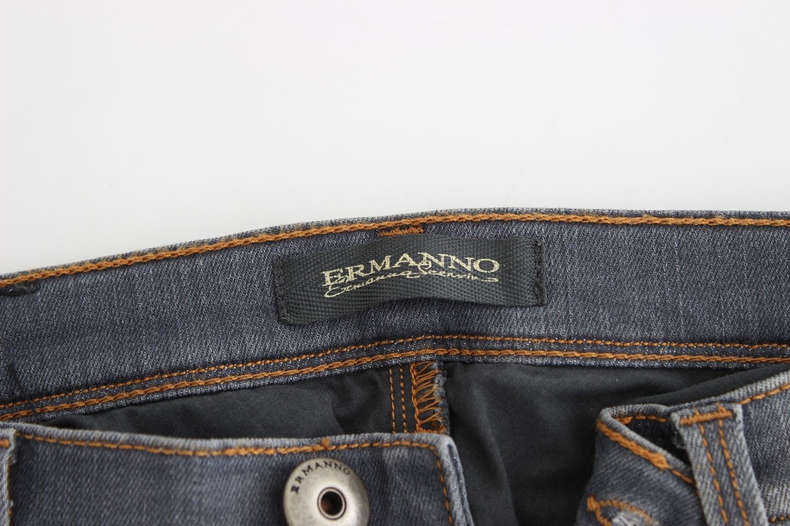 Gray Slim Jeans Denim Pants Skinny Leg Stretch