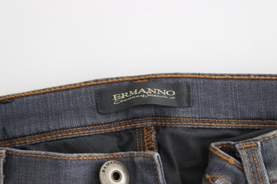 Gray Slim Jeans Denim Pants Skinny Leg Stretch