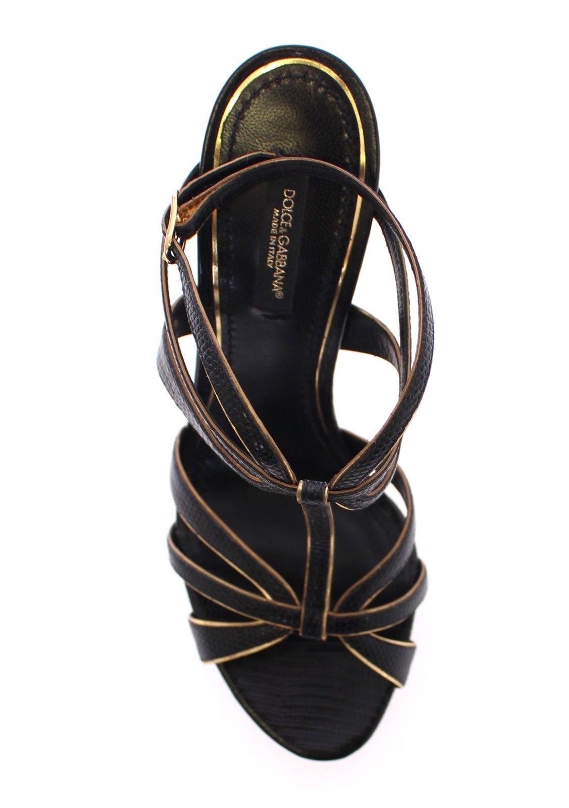 Black Leather Ankle Strap Sandals Shoes