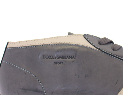 Dark Gray Leather Logo Sport Sneakers Shoes