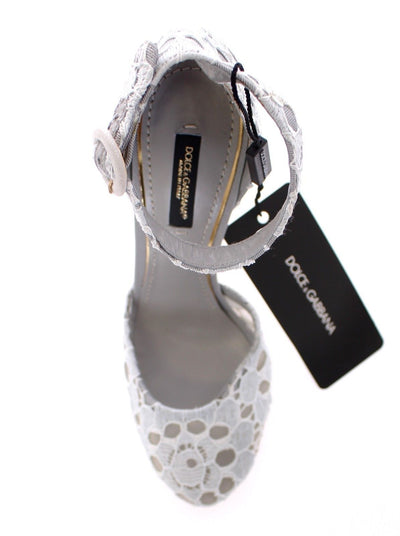 Blue Floral Heel Mary Janes Pumps Shoes