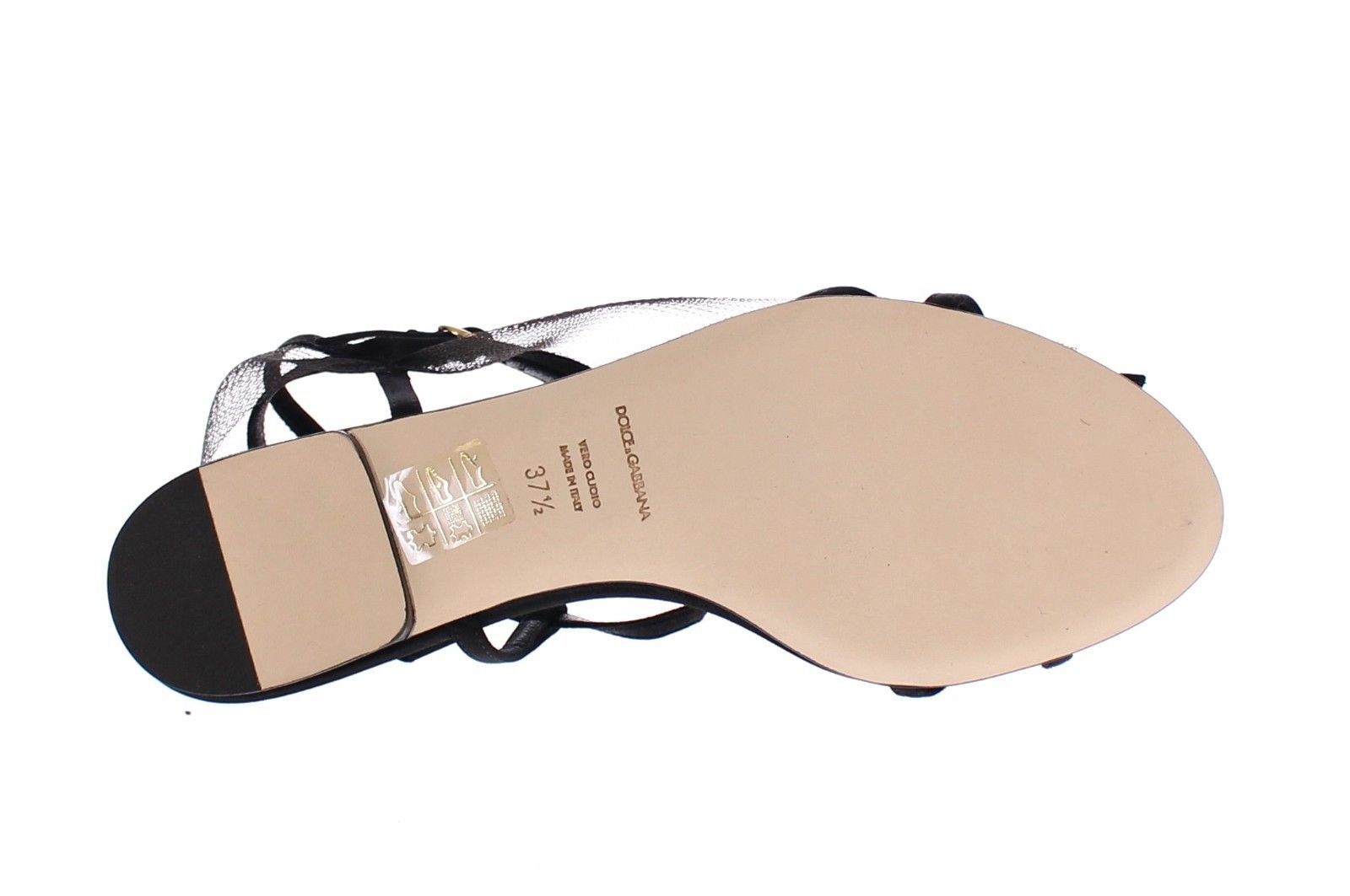 Black Nets Strap Flat Sandals Shoes Scarpe