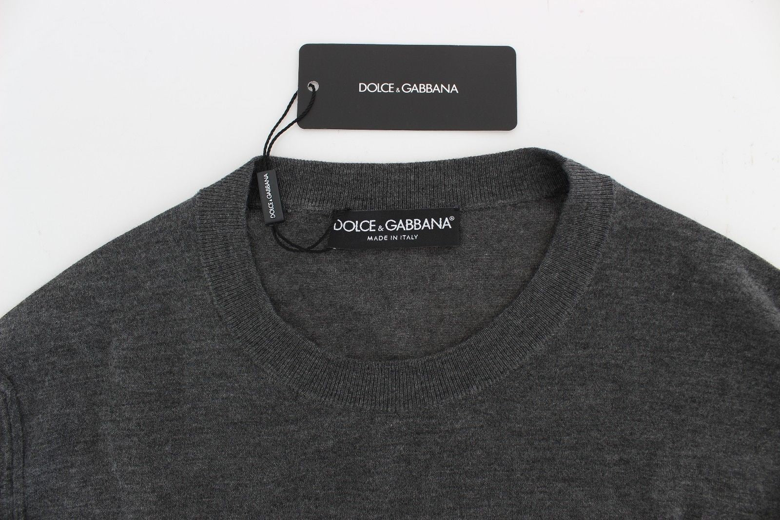 Gray Cashmere Silk Crewneck Sweater