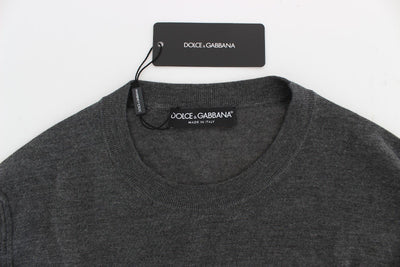 Gray Cashmere Silk Crewneck Sweater