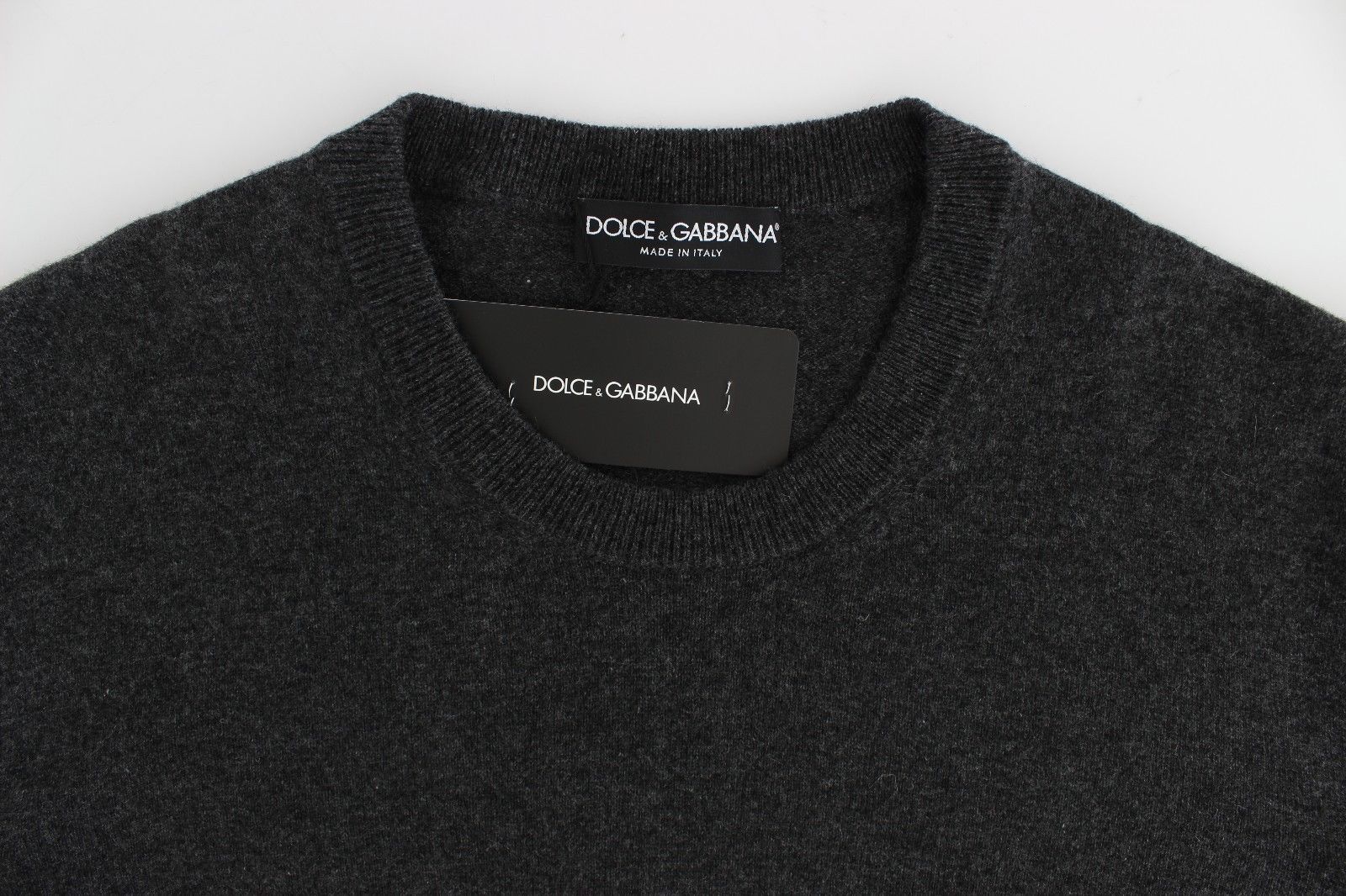 Gray Cashmere Crew-neck Sweater Pullover Top
