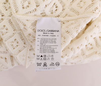 White Lace Crochet Knitted Sweater Top