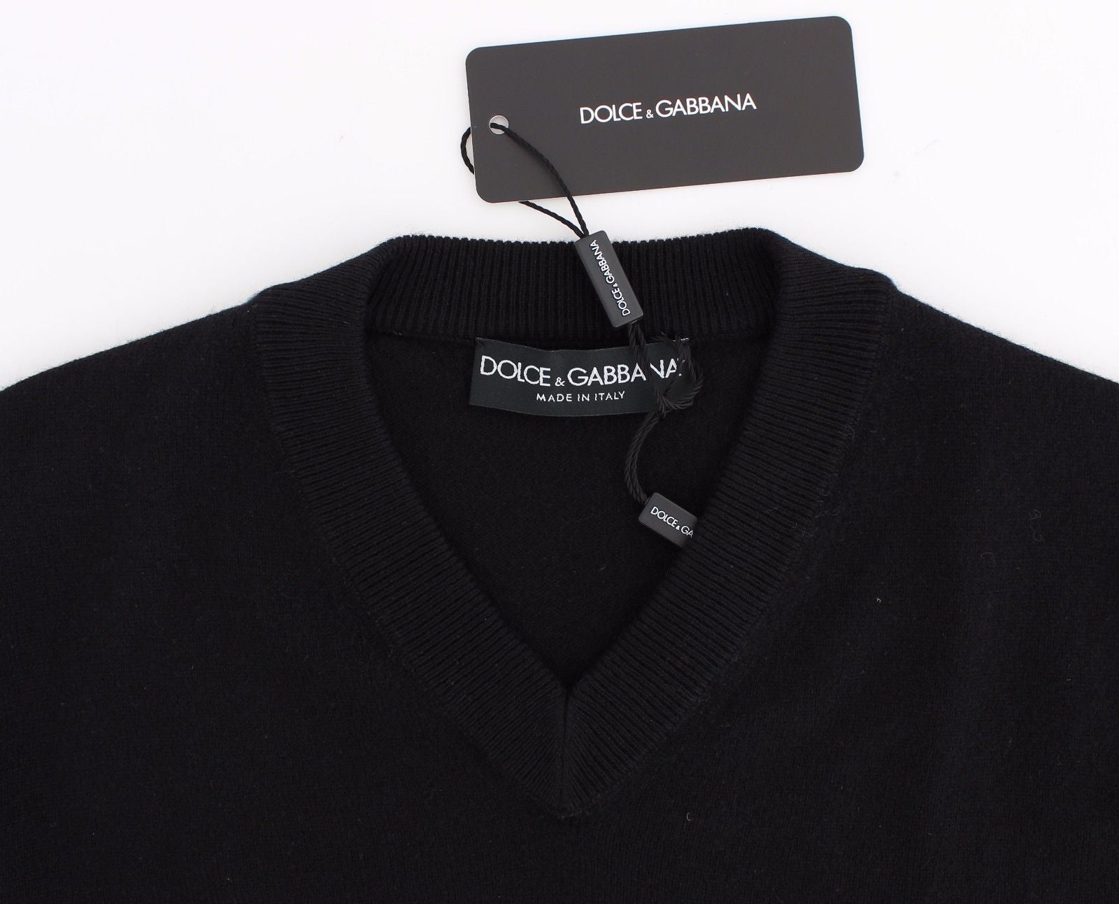 Black Cashmere V-neck Sweater Pullover Top