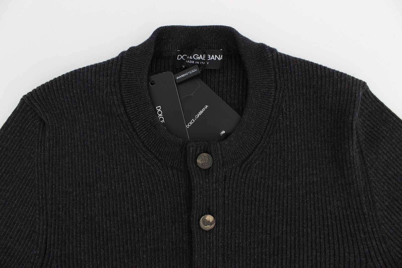 Gray Wool Henley Button Sweater Pullover Top