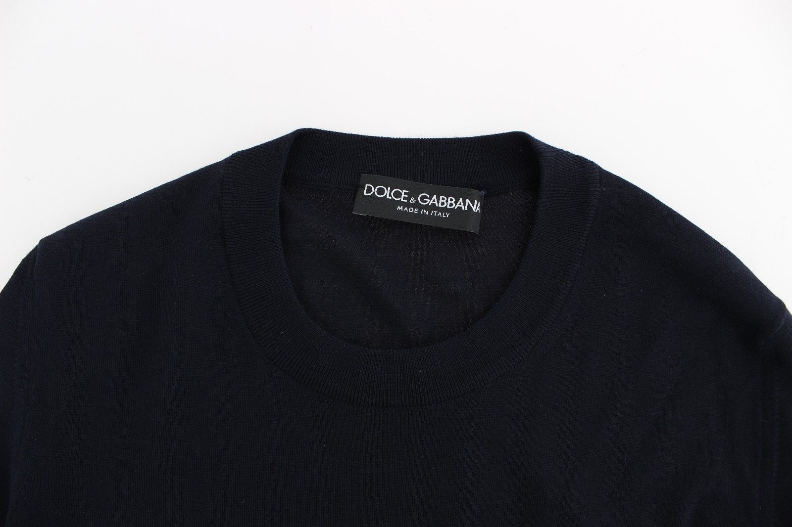 Blue Crewneck Wool Sweater Pullover Top