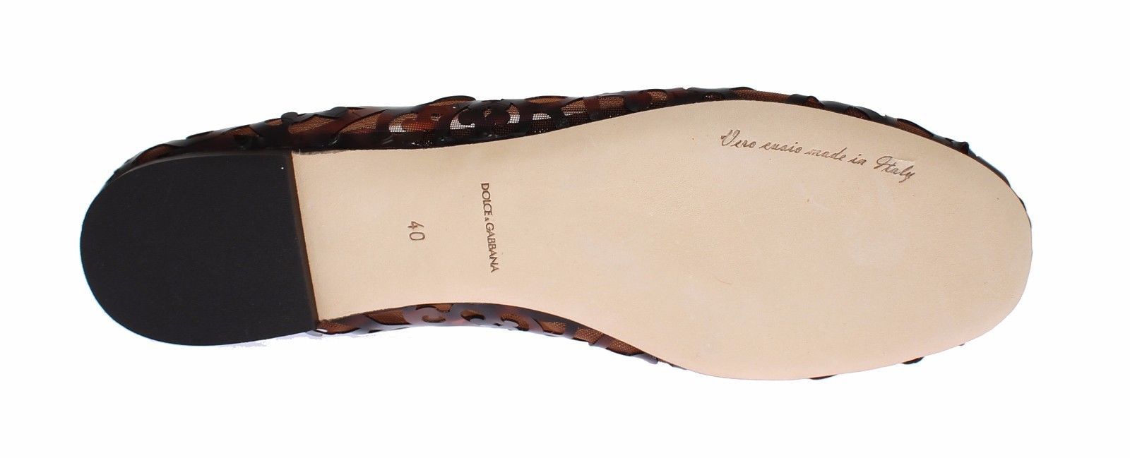 Brown Jacquard PVC Ballet Loafer Flats Shoes