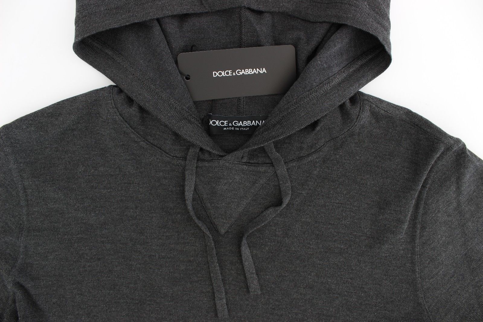 Gray 100% Silk Hooded Sweater Pullover Top
