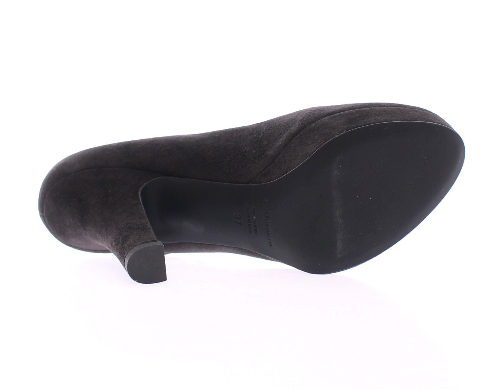 Gray Suede Leather Platform Mary Janes Shoes