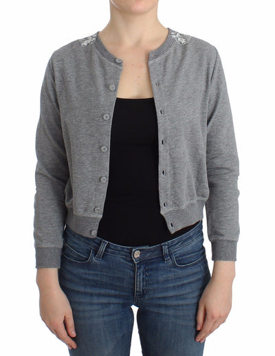 Lingerie Gray Lace Sweater Cardigan Top