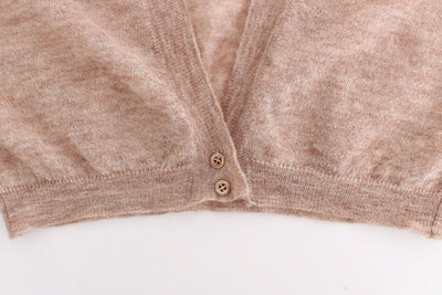 Lingerie Knit Brown Wool Sweater Cardigan