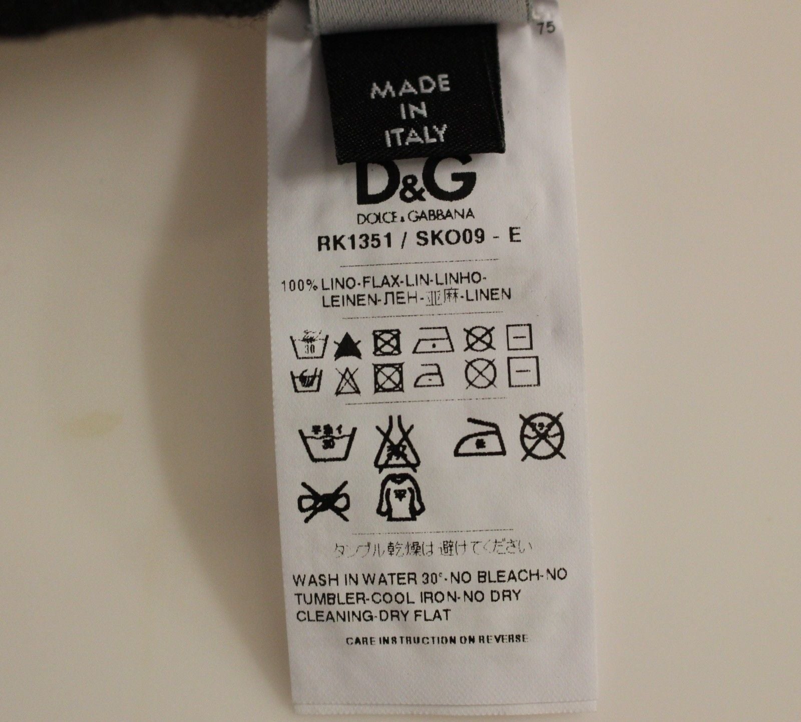 Black Linen Logo V-neck Sweater Pullover