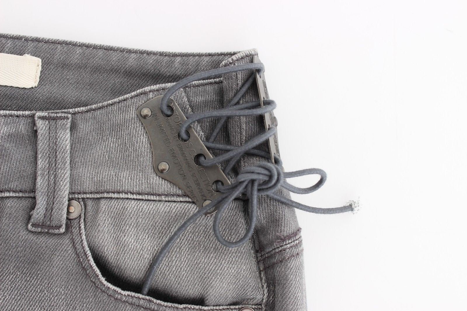 Gray Slim Jeans Denim Pants Skinny Stretch